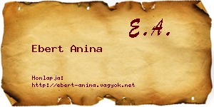 Ebert Anina névjegykártya